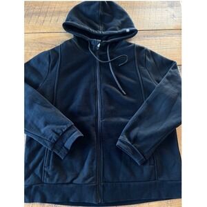 FIGS Womens Black Full Zip Thick Sweatshirt Hoodie Pockets Size XL